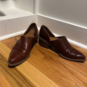 Women's Brown Leather Slip-On Booties